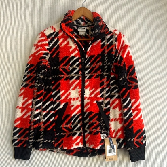 The North Face NWT Cabin Fleece Full Zip Jacket Fiery Red Womens Size XS Cozy - Picture 5 of 16